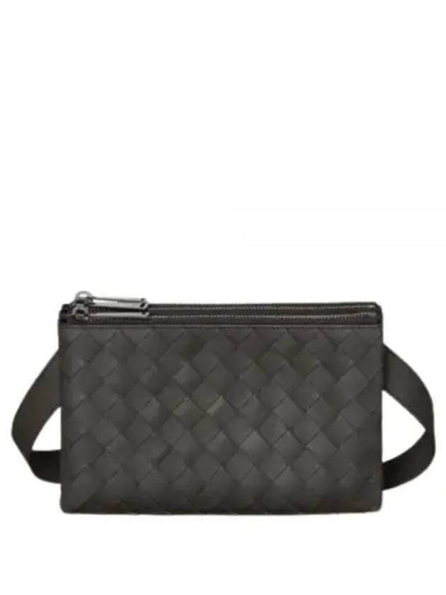 Bottega Veneta Triple Zipper Cross Bag Grey