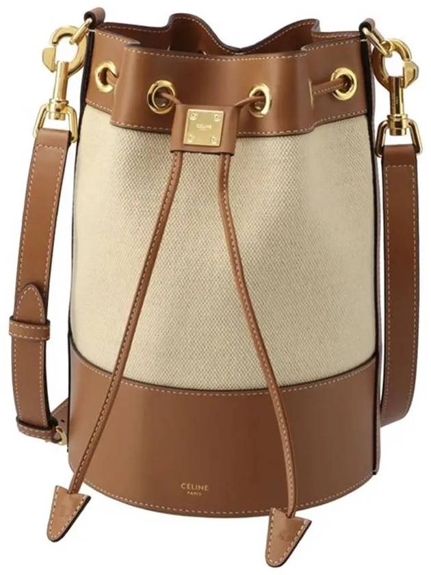 CELINE Small Drawstring Cabas Marine Bucket Bag Natural Tan