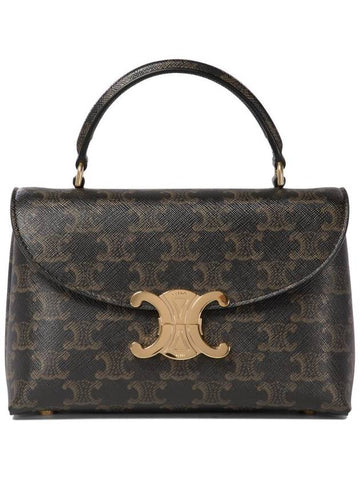 CELINE Teen Nino Triomphe Canvas Tote Bag Tan