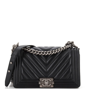 CHANEL Boy Flap Bag Chevron Lambskin Old Medium