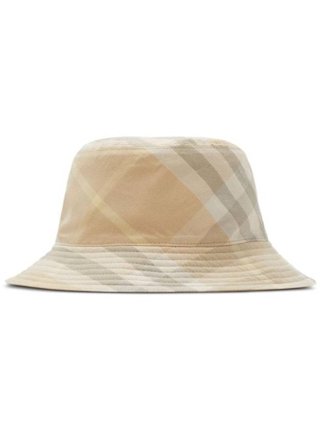 Burberry Check Pattern Reversible Bucket Hat Flax
