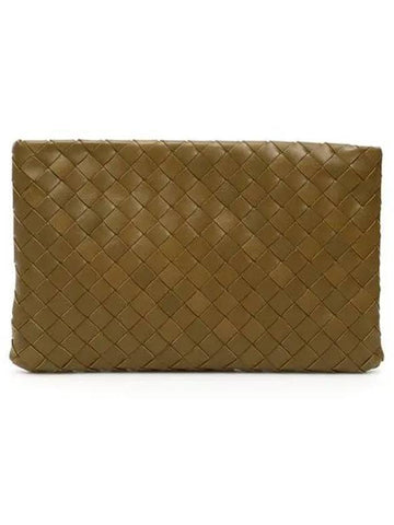 Bottega Veneta Intrecciato Medium Clutch Bag Green