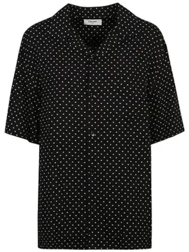 CELINE Hawaiian Viscose Short Sleeve Shirt Black