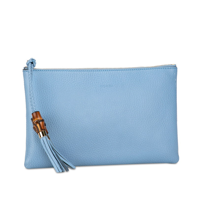 Gucci Bamboo Backpack Clutch 449652 Light Blue Leather  Gucci