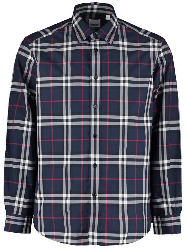Burberry Men's Vintage Check Long Sleeve Shirt Navy