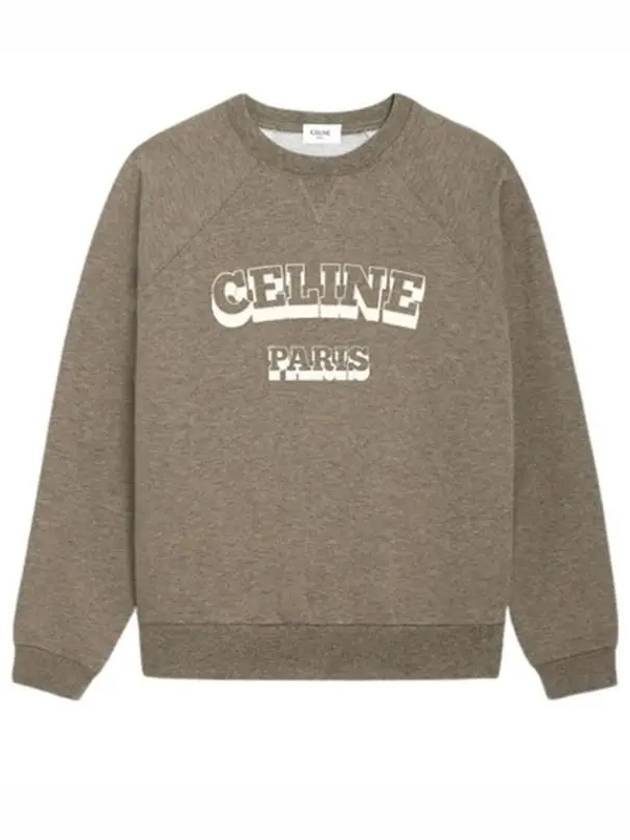 CELINE WoMen's Paris 70's Cotton Cashmere Sweatshirt Light Brown