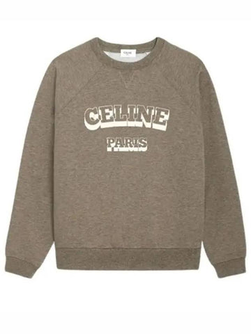 CELINE WoMen's Paris 70's Cotton Cashmere Sweatshirt Light Brown