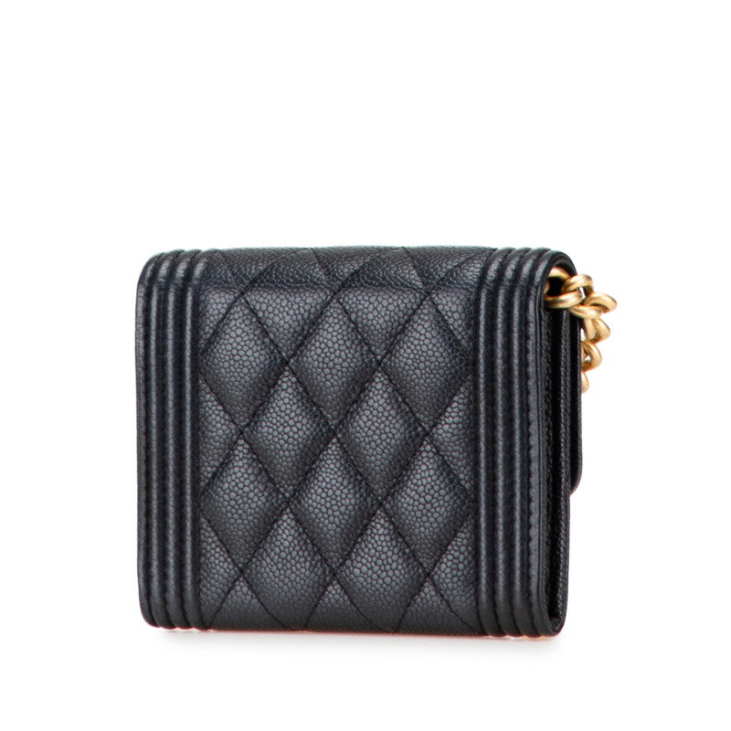 Chanel Boy Chanel Matelassé Caviar Skin Shoulder Wallet