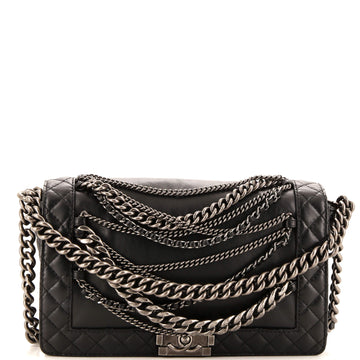 CHANEL Boy Flap Bag Enchained Lambskin New Medium