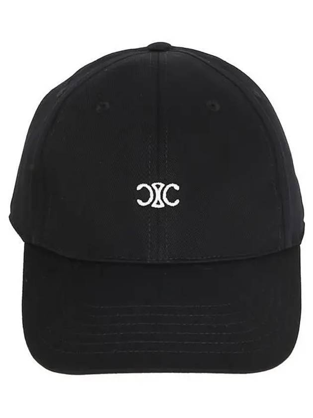 CELINE Eyewear Triomphe Embroidery Cotton Ball Cap Black