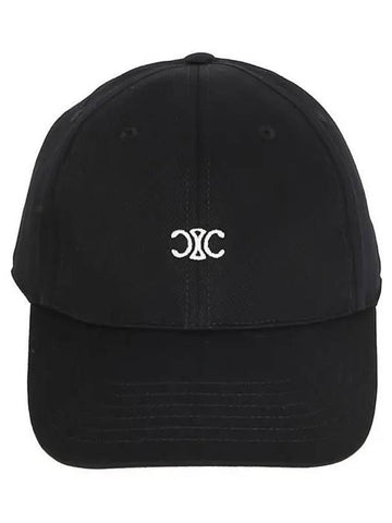 CELINE Eyewear Triomphe Embroidery Cotton Ball Cap Black