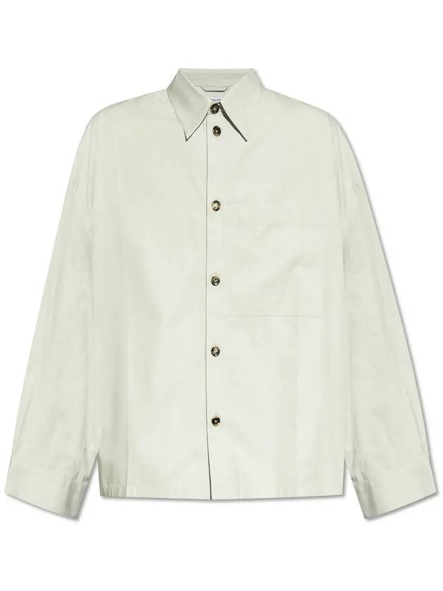 Bottega Veneta Cotton Silk Long Sleeve Shirt Cloud