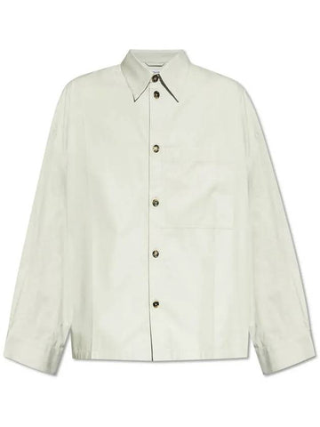 Bottega Veneta Cotton Silk Long Sleeve Shirt Cloud