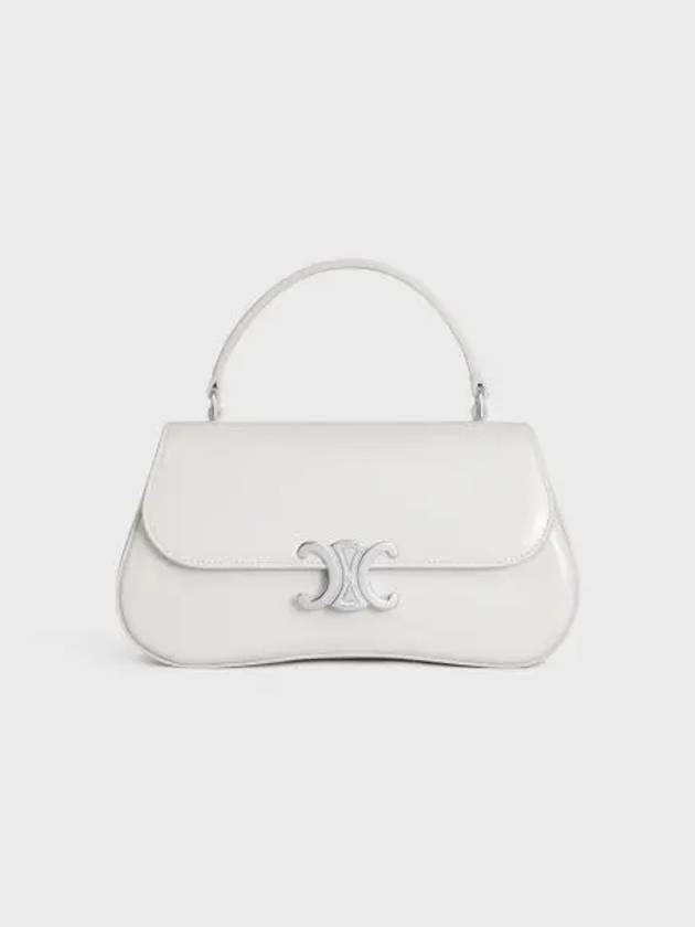 CELINE Teen Lola Shiny Calfskin Shoulder Bag White
