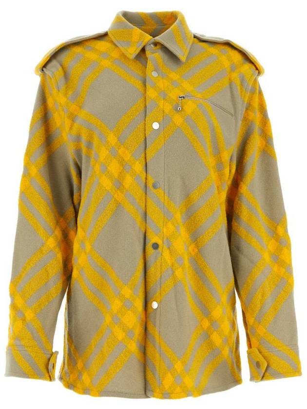 Burberry Check Wool Blend Shirt Yellow