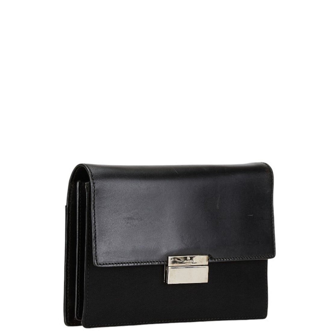 Gucci  Canvas Leather Clutch Bag