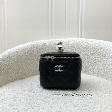 Chanel Mini Cube Clutch with Chain in Black Caviar and LGHW