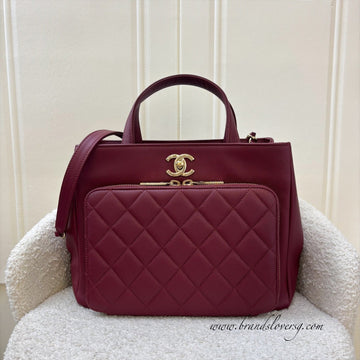Chanel Business Affinity Top Handle Tote in Burgundy Red Caviar and GHW
