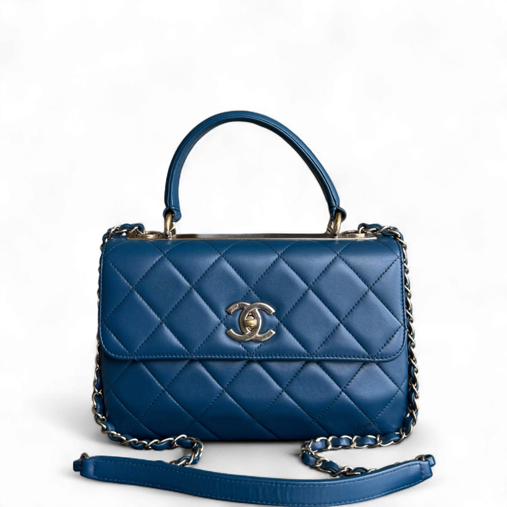 Chanel Trendy CC Small - Quilted Lambskin Blue Gold Hardware Series 24