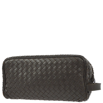 Bottega Veneta  Brown Intrecciato Pouch Clutch Bag