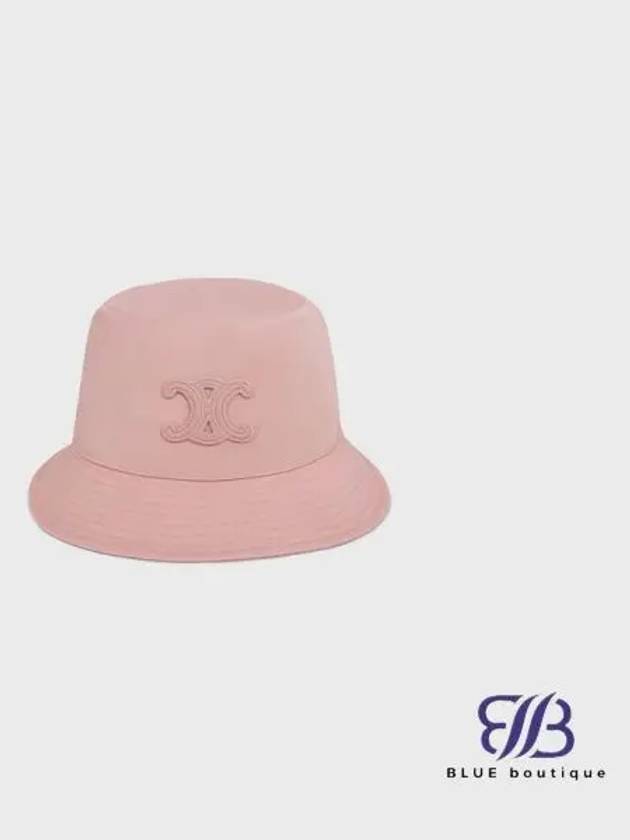 CELINE Triomphe Gabardine Cotton Bucket Hat Vintage Pink