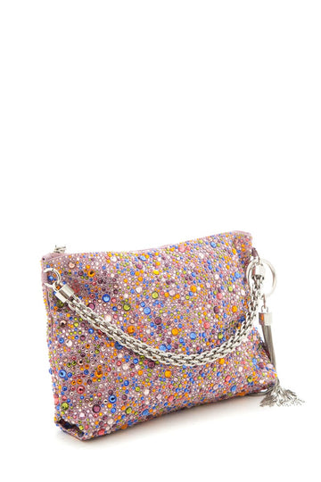 Jimmy Choo "Calle"Crystal-Embellished Clutch  Handbag