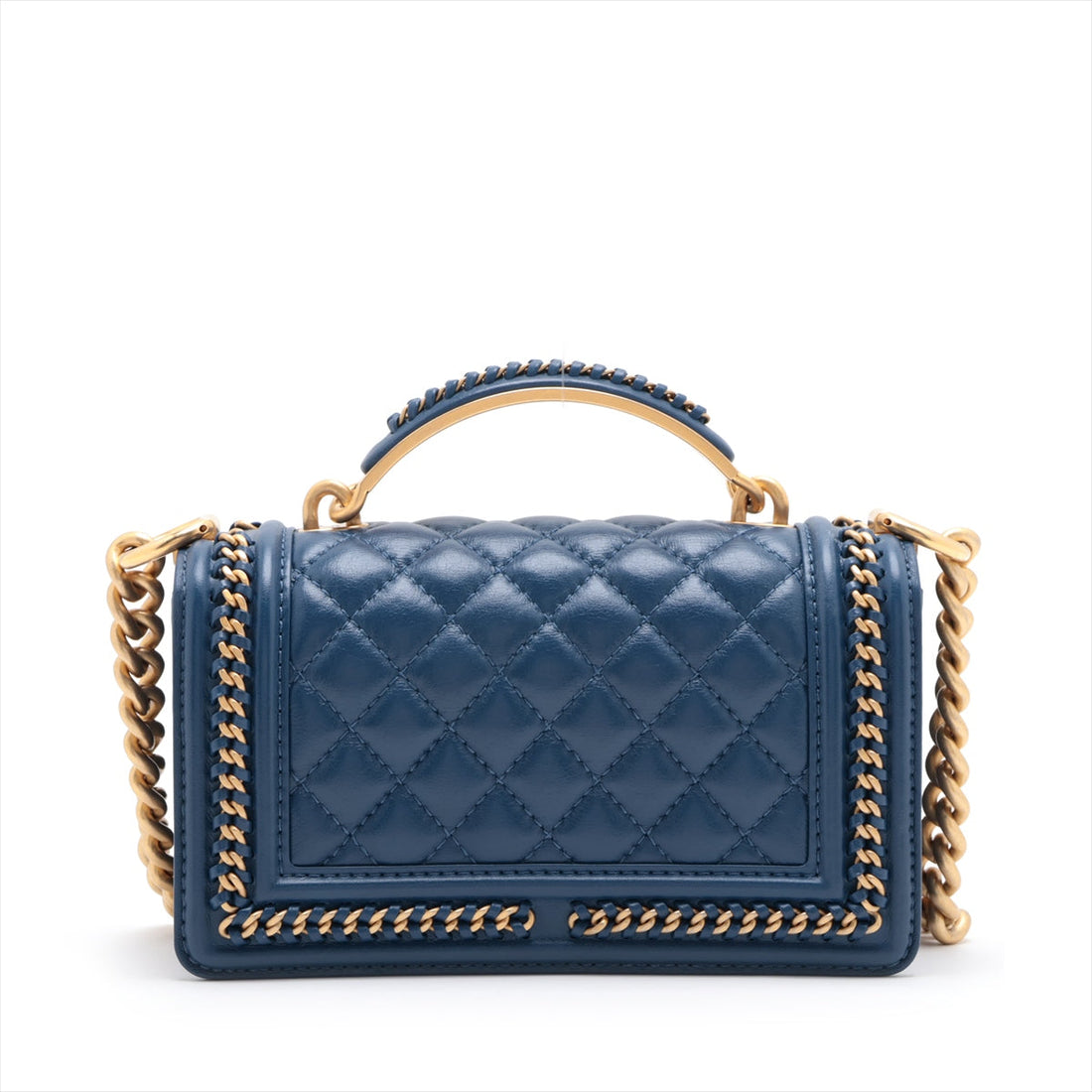 Chanel Boy Chanel 20 Small Chain Leather Shoulder Bag Blue G  A67085