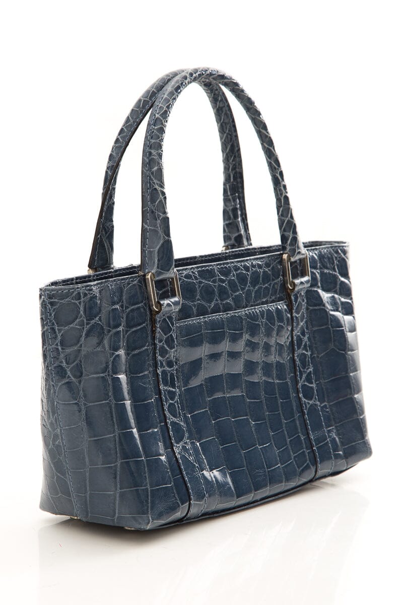 Vintage Peruzzi Blue Croc Cross-Body