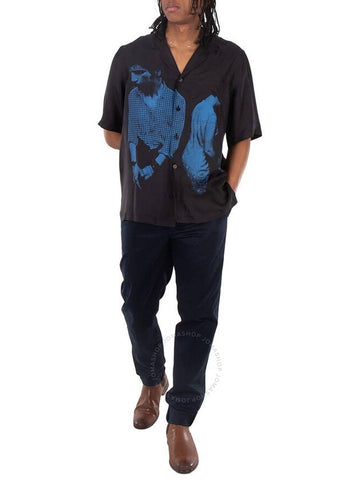 Burberry Burberry Mod-Print Silk Robias Shirt, Size XX-Large