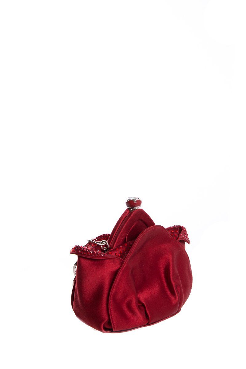 Judith Leiber Red Satin Clutch