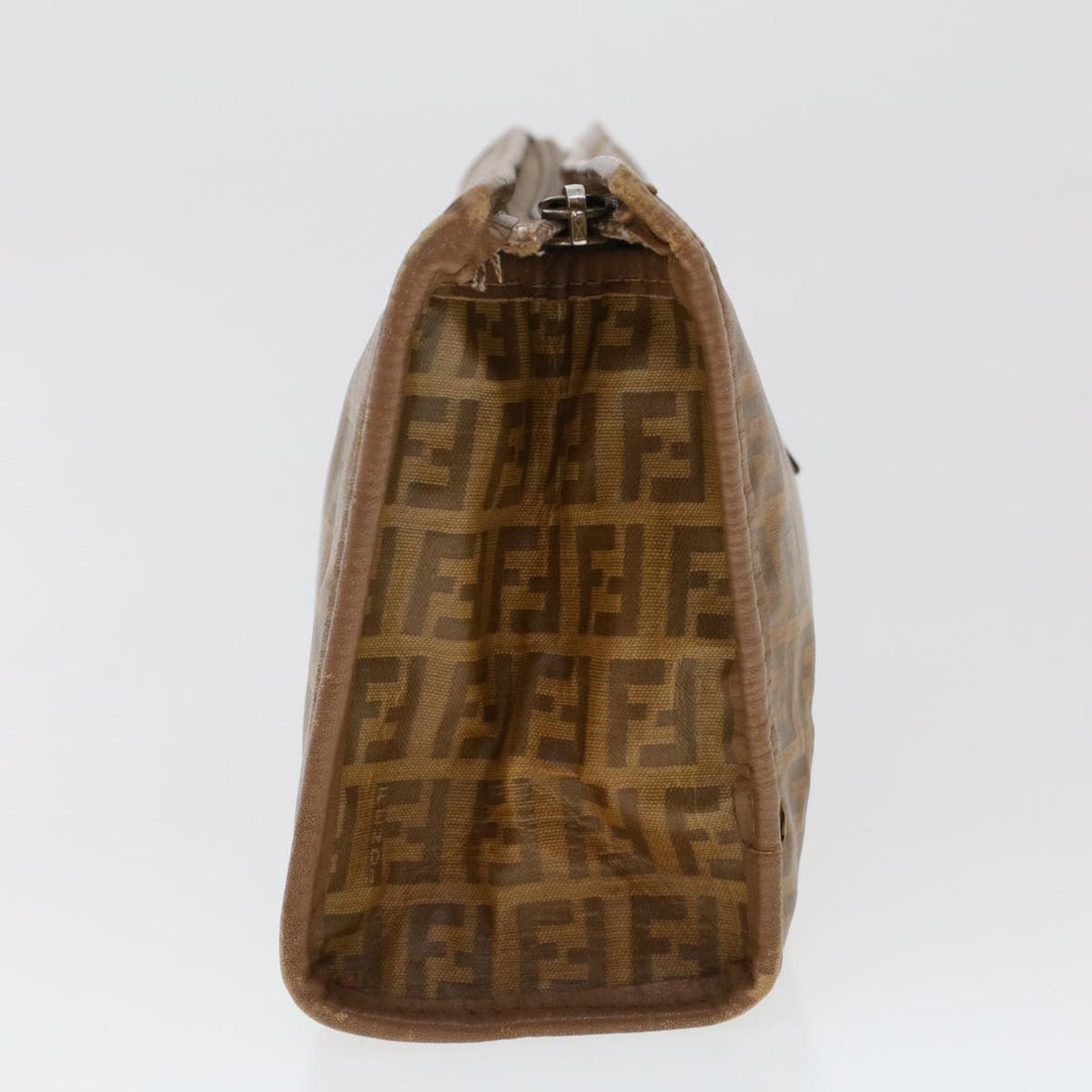 FENDI Zucchino Canvas Clutch Bag Brown  ep1106