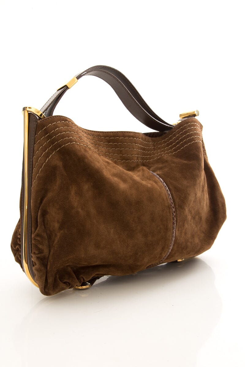 Jimmy Choo Brown Suede Shoulder Bag
