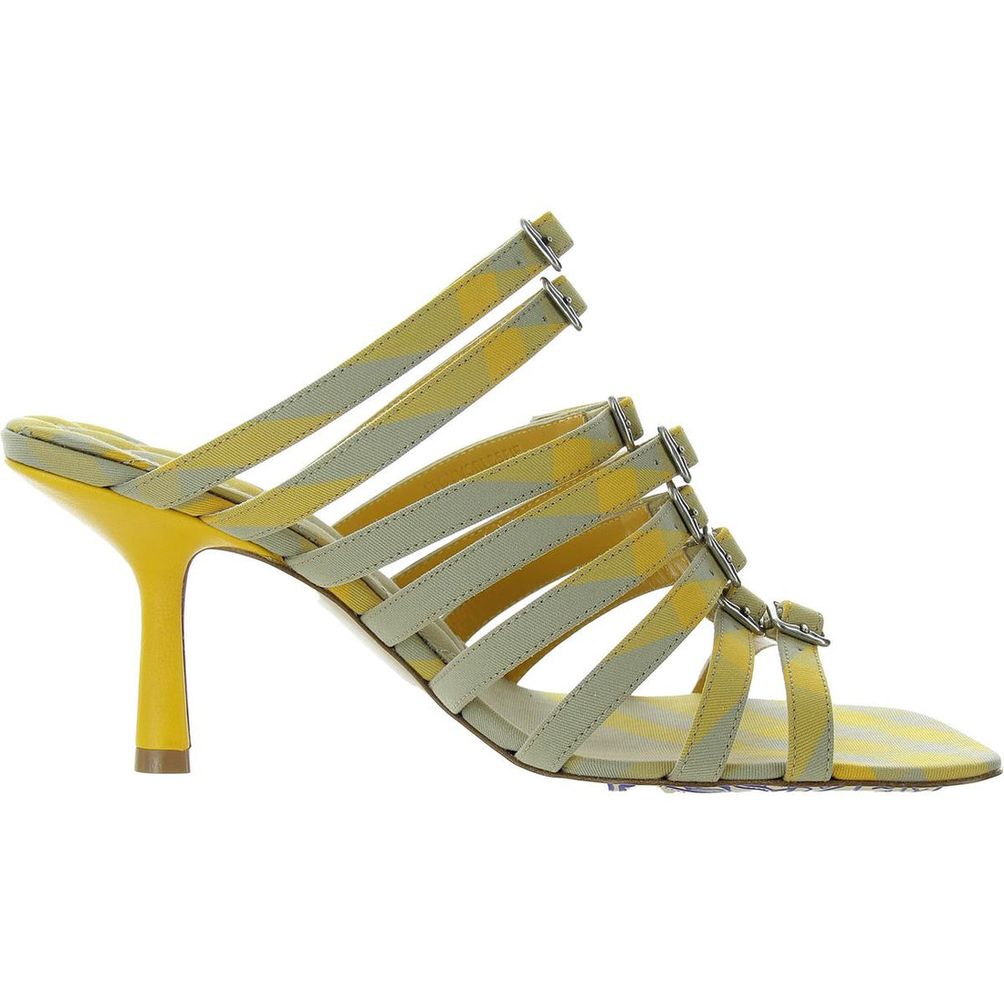 Womens Plaid Canvas Mule Sandals