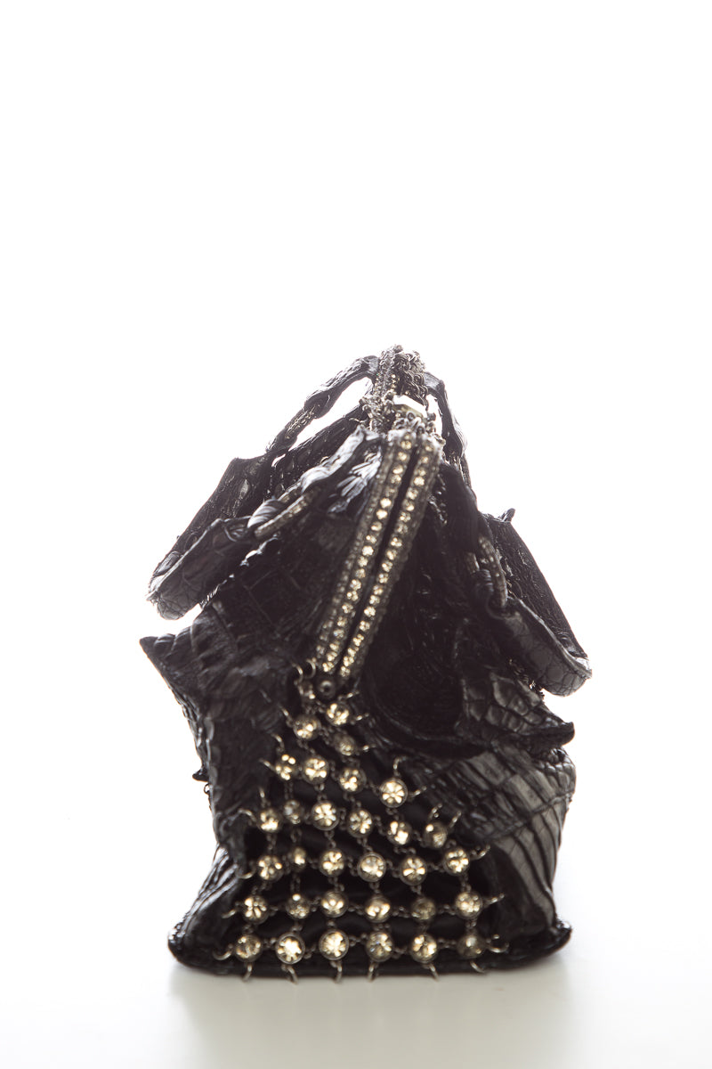 Clara Kasavina Black Crocodile Hand Bag