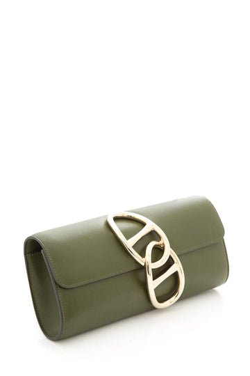 Hermès 2013 Q EGEE Dark Green Box Calf Clutch