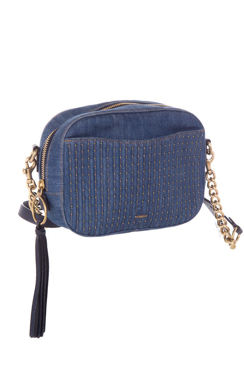 Coach Denim Studded Camera Cross-Body