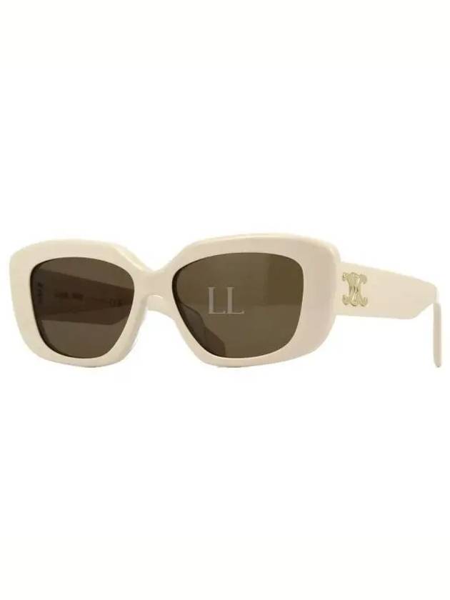 CELINE Eyewear Triomphe 04 Rectangle Sunglasses Ivory