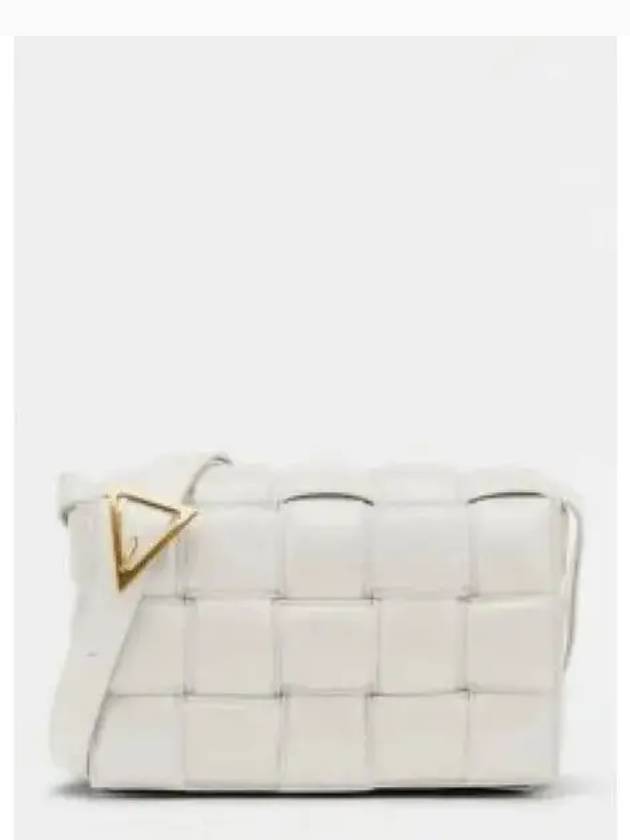 Bottega Veneta Gold Hardware Padded Cassette Cross Bag Chalk