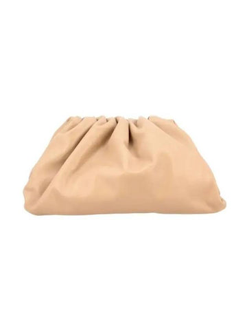 Bottega Veneta Nappa Pouch Dumpling Clutch Bag Beige