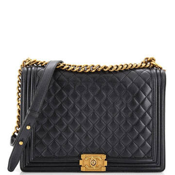 CHANEL Boy Flap Bag Quilted Iridescent Lambskin Large