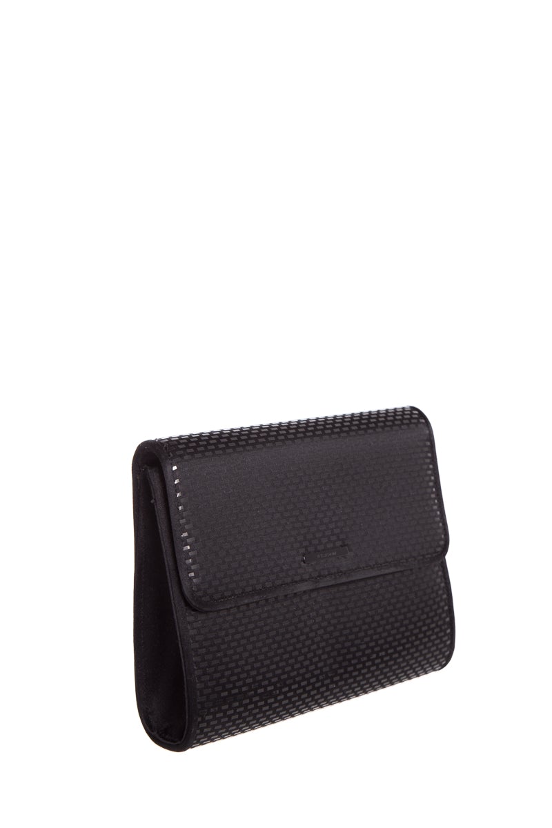 St. John Black Pattern Clutch