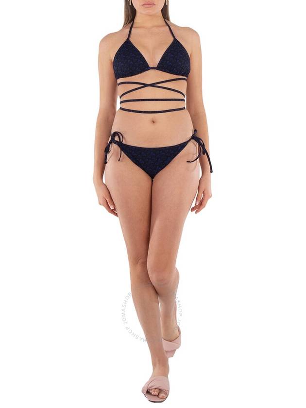 Burberry Burberry Monogram Print Triangle Bikini In Deep Royal Blue Size Medium