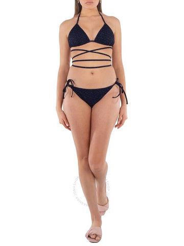Burberry Burberry Monogram Print Triangle Bikini In Deep Royal Blue Size Medium