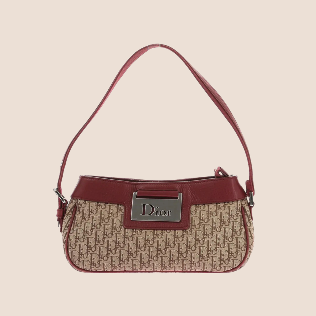 CHRISTIAN DIOR 2005 BURGUNDY STREET CHIC SHOULDER BAG