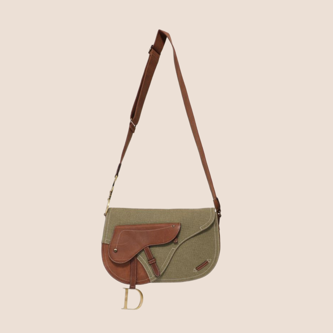 CHRISTIAN DIOR FALL 2002 KHAKI BROWN CROSSBODY BAG