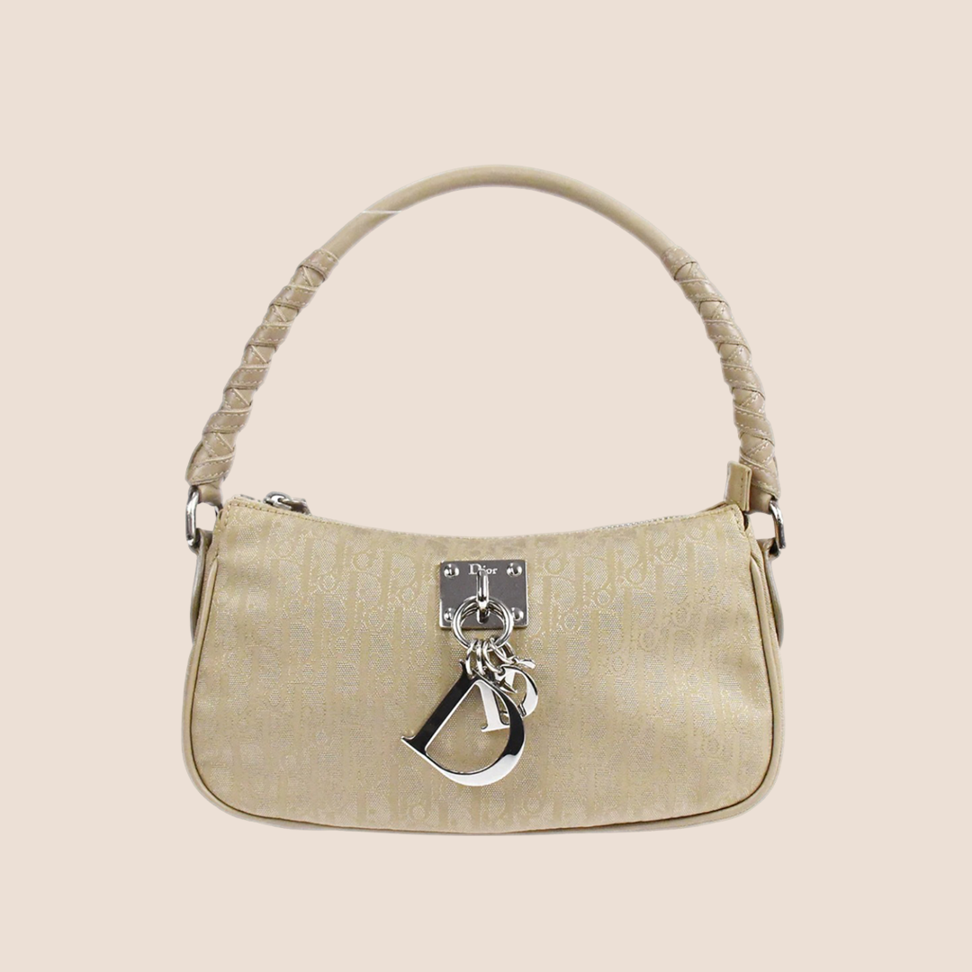 CHRISTIAN DIOR 2006 BEIGE LOVELY DIORISSIMO CHARM SHOULDER BAG