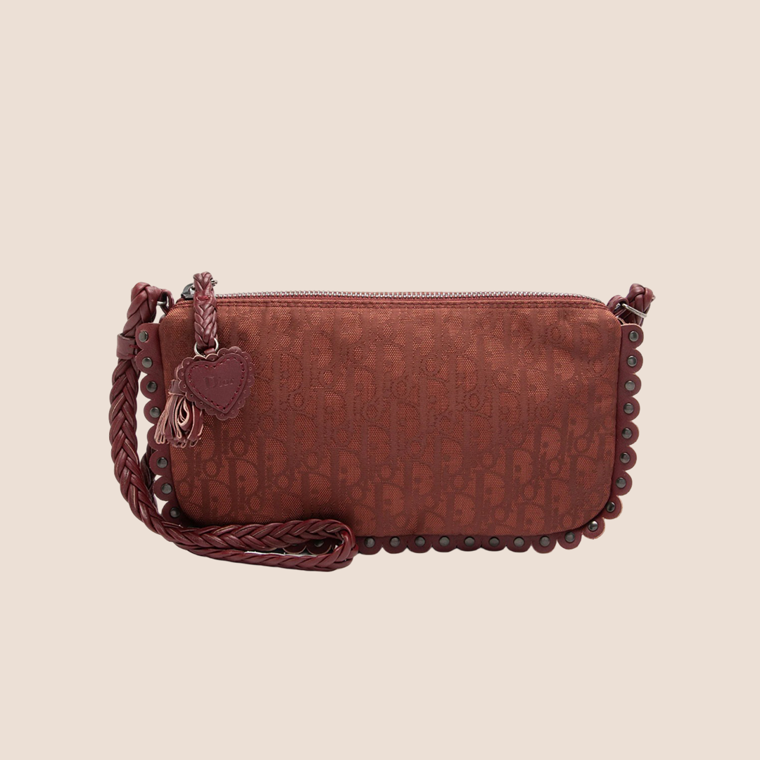 CHRISTIAN DIOR BURGUNDY DIORISSIMO CROSSBODY BAG