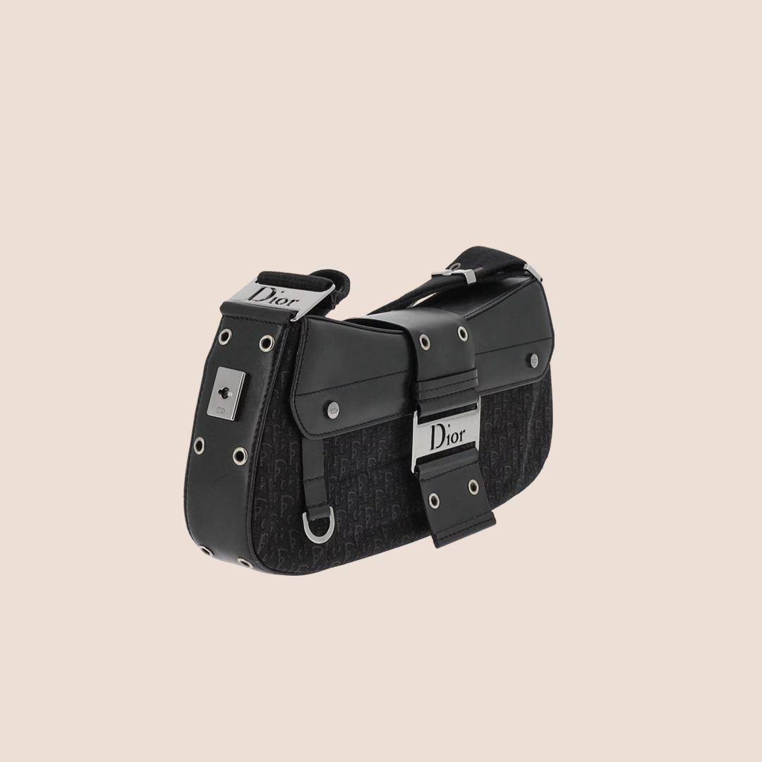 CHRISTIAN DIOR BLACK TROTTER STREET CHIC COLUMBUS SHOULDER BAG