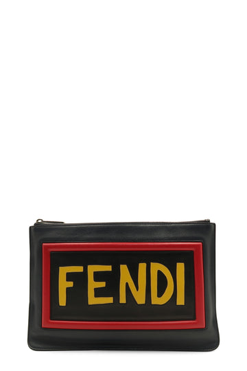 Think Vocabulary Leather Clutch Navy