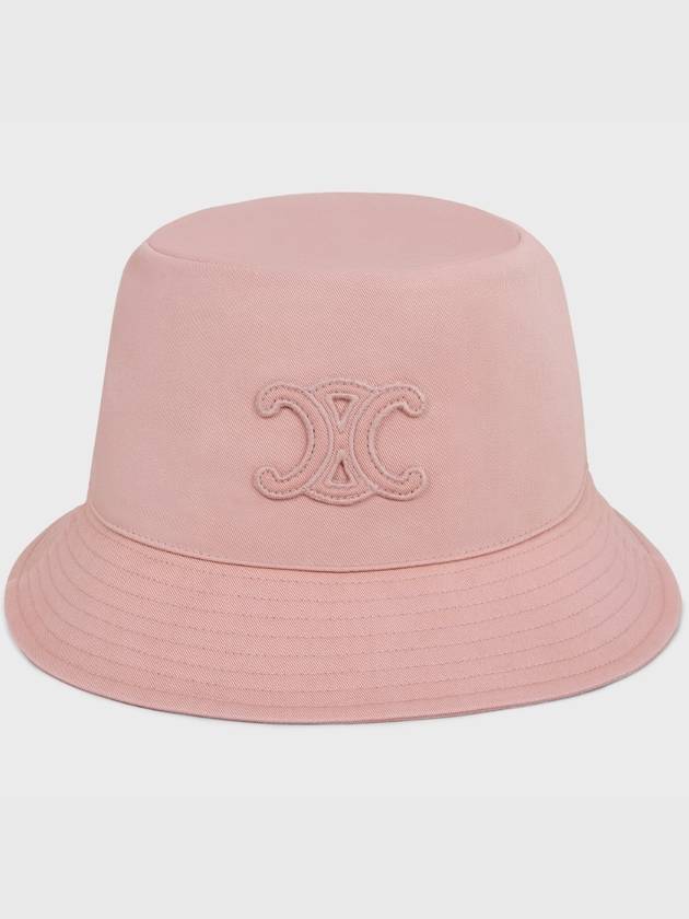 CELINE Triomphe Gabardine Cotton Bucket Hat Vintage Pink